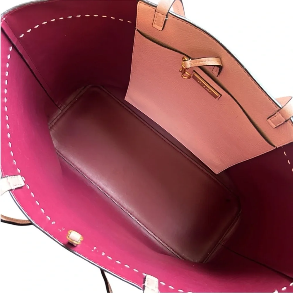 Tory Burch McGraw Leather Tote Dusty Pink